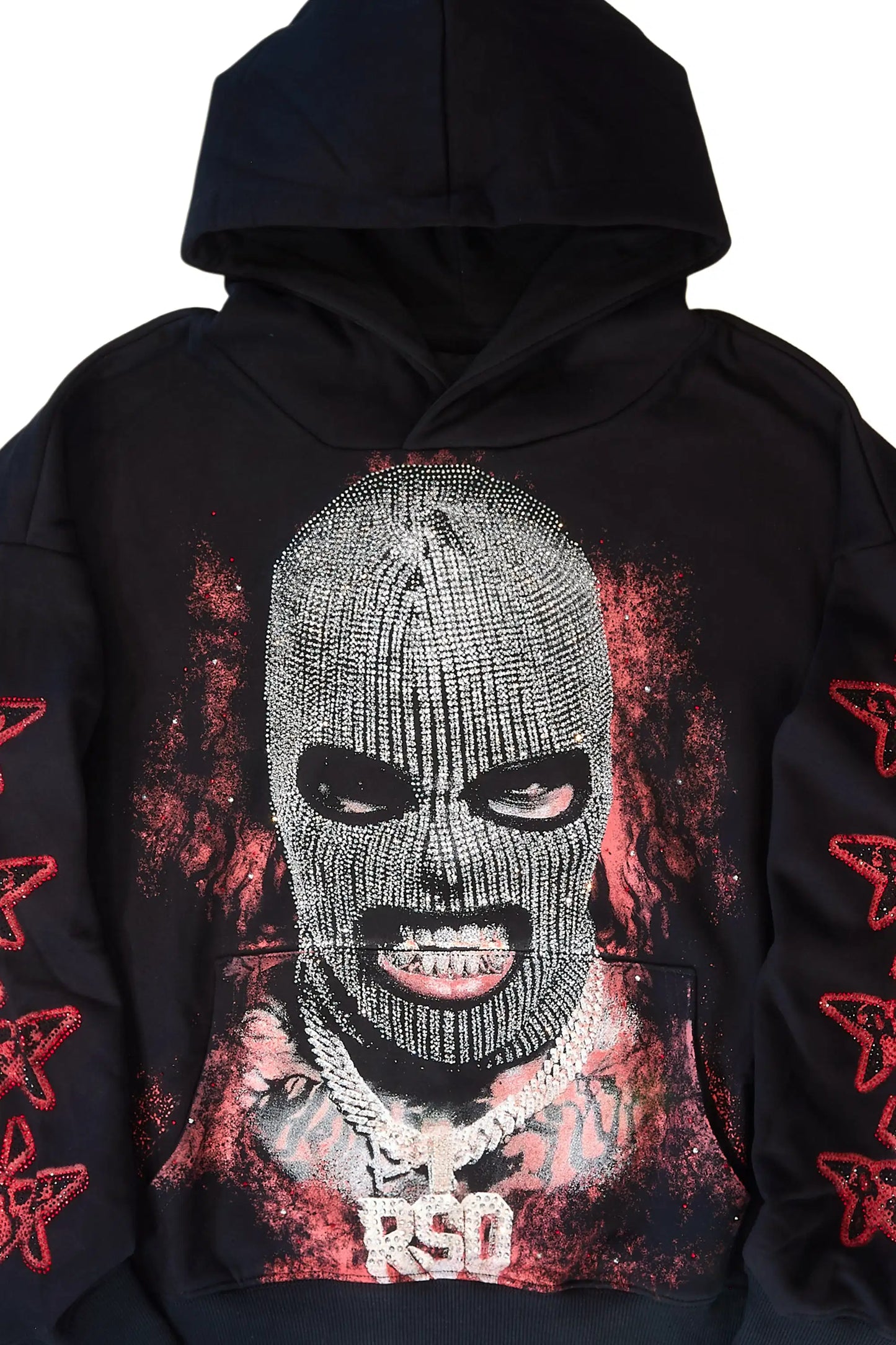Ahsiyah Black Rhinestone Hoodie