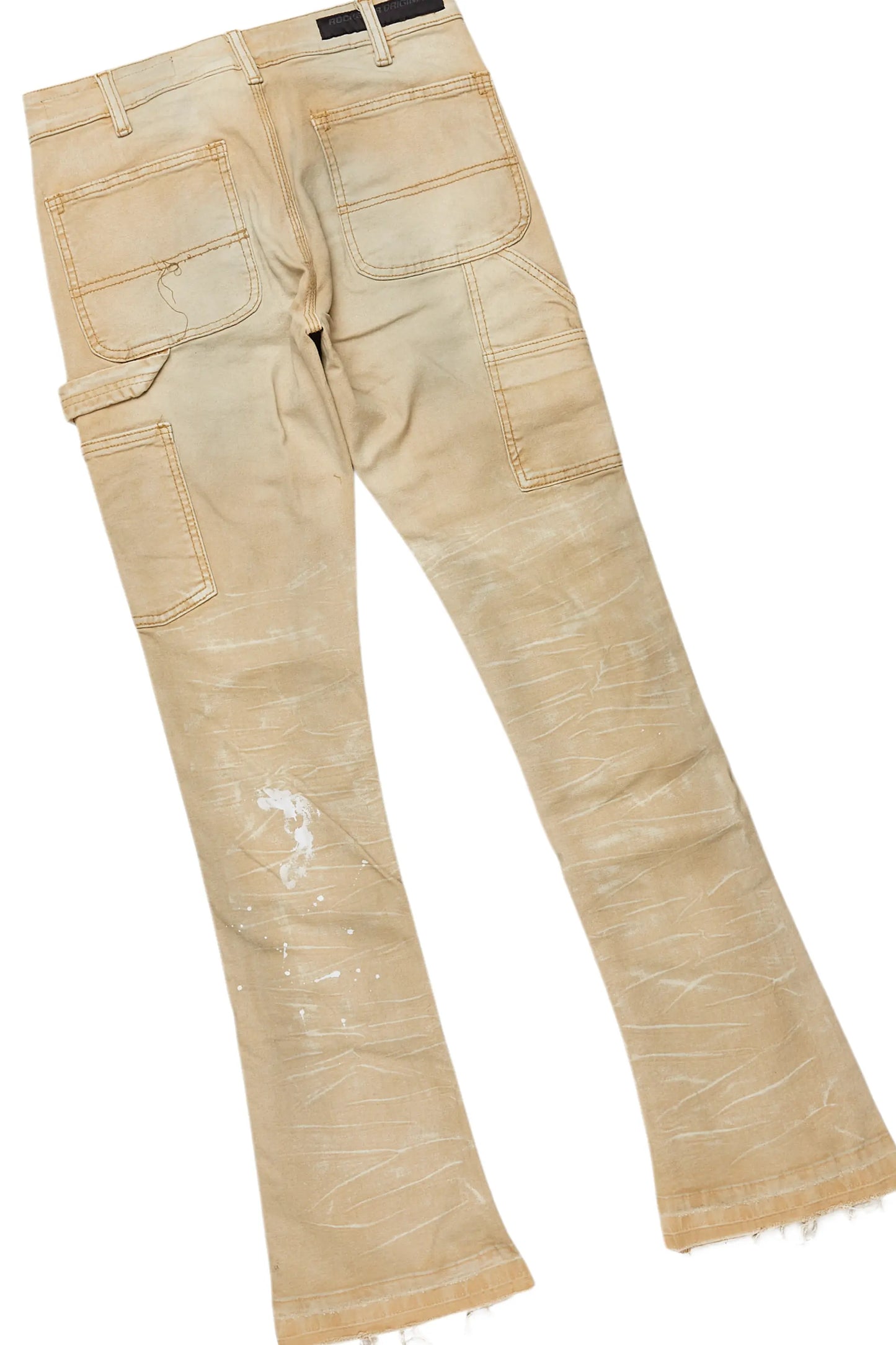Awready Beige Oversized T-Shirt & Zoticus Stacked Flare Jean Bundle