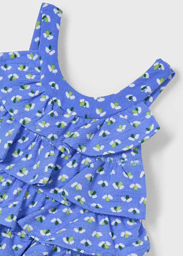 Blue Ruffled Romper - Select Size