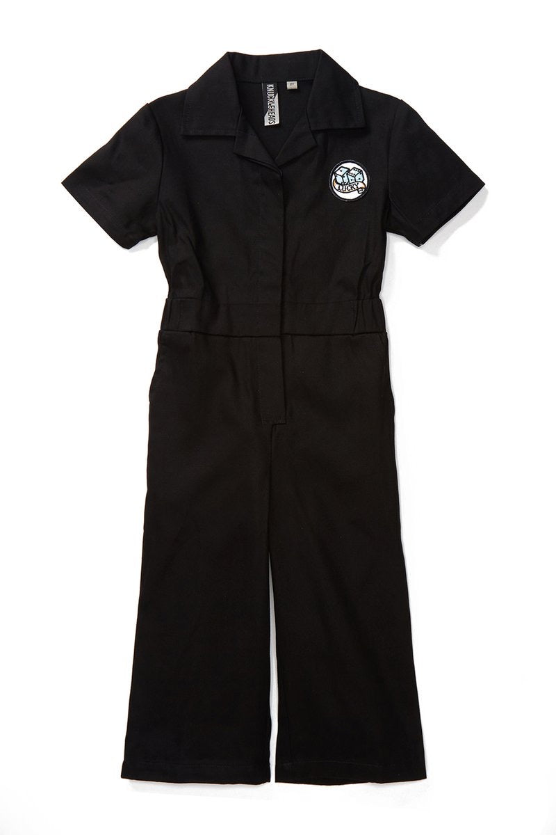 Girlâs Lucky Grease Monkey Coveralls - Black - Select Size