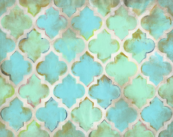 Aqua Moroccan Canvas - Wall Art - RM215