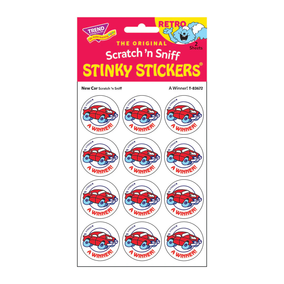 A Winner! - New Car-Scented Retro Scratch 'n Sniff Stinky Stickers®