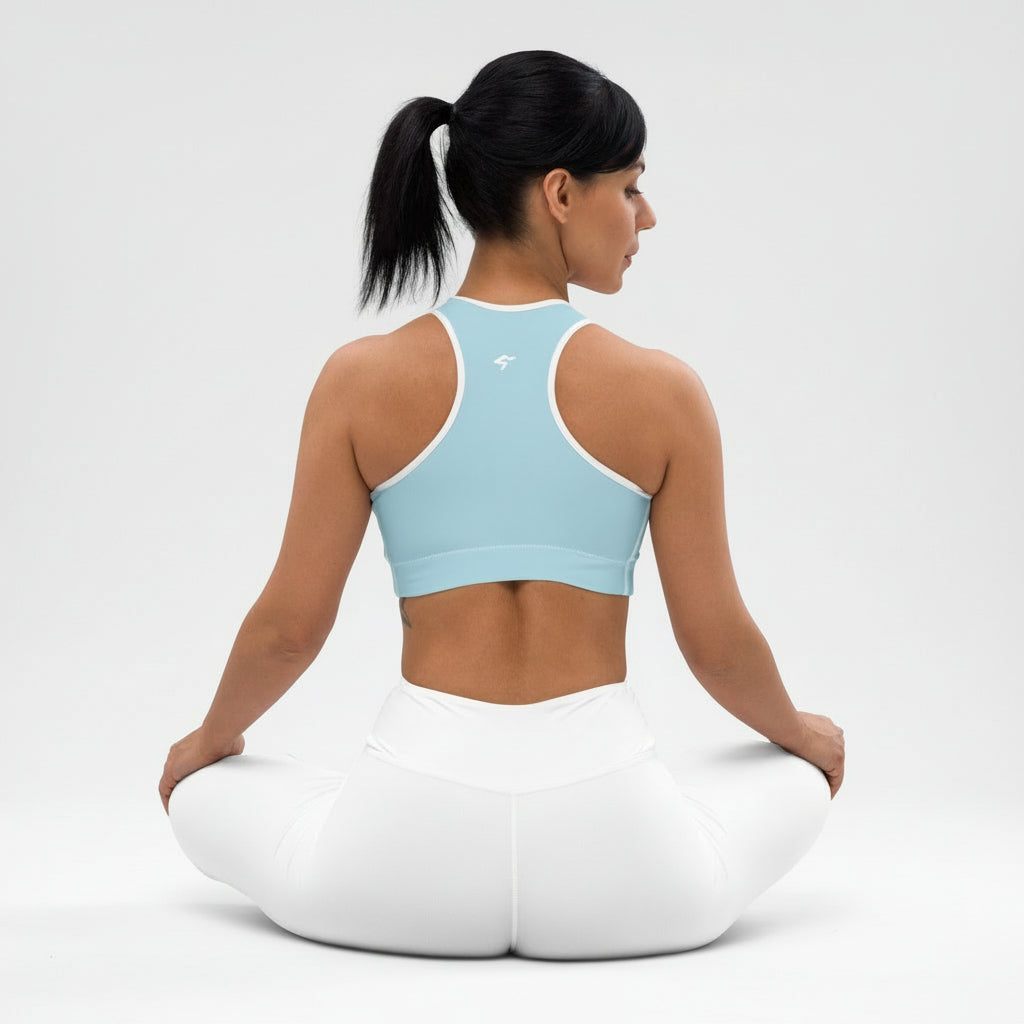 GymBumUK Soft Blue Padded Sports Bra