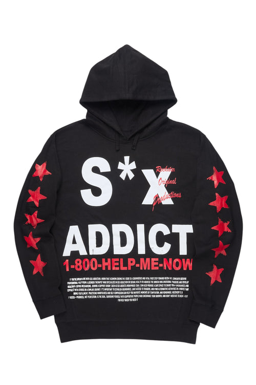Addict Black/Red Graphic Hoodie