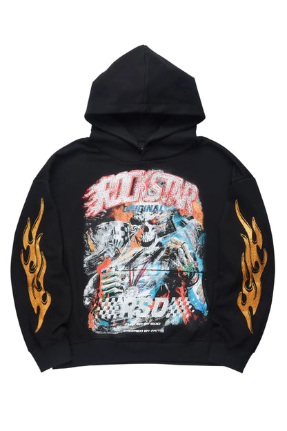 Abrisha Black Rhinestone Hoodie