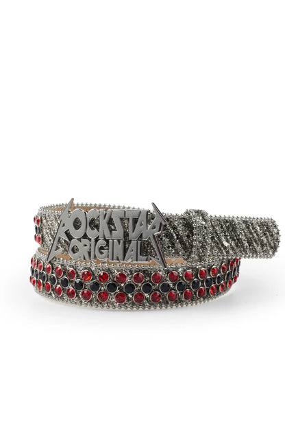 Blaze Rockstar Silver/Red Logo Belt