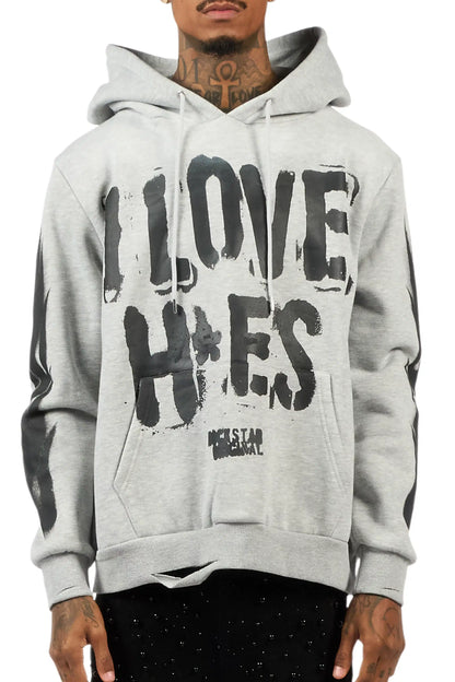 Banyan Heather Grey Graphic Relaxed Hoodie