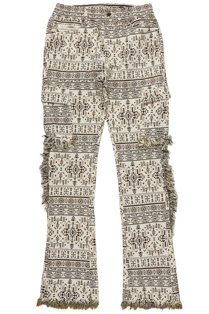 Ayami Beige Slim Tapestry Flare Jean