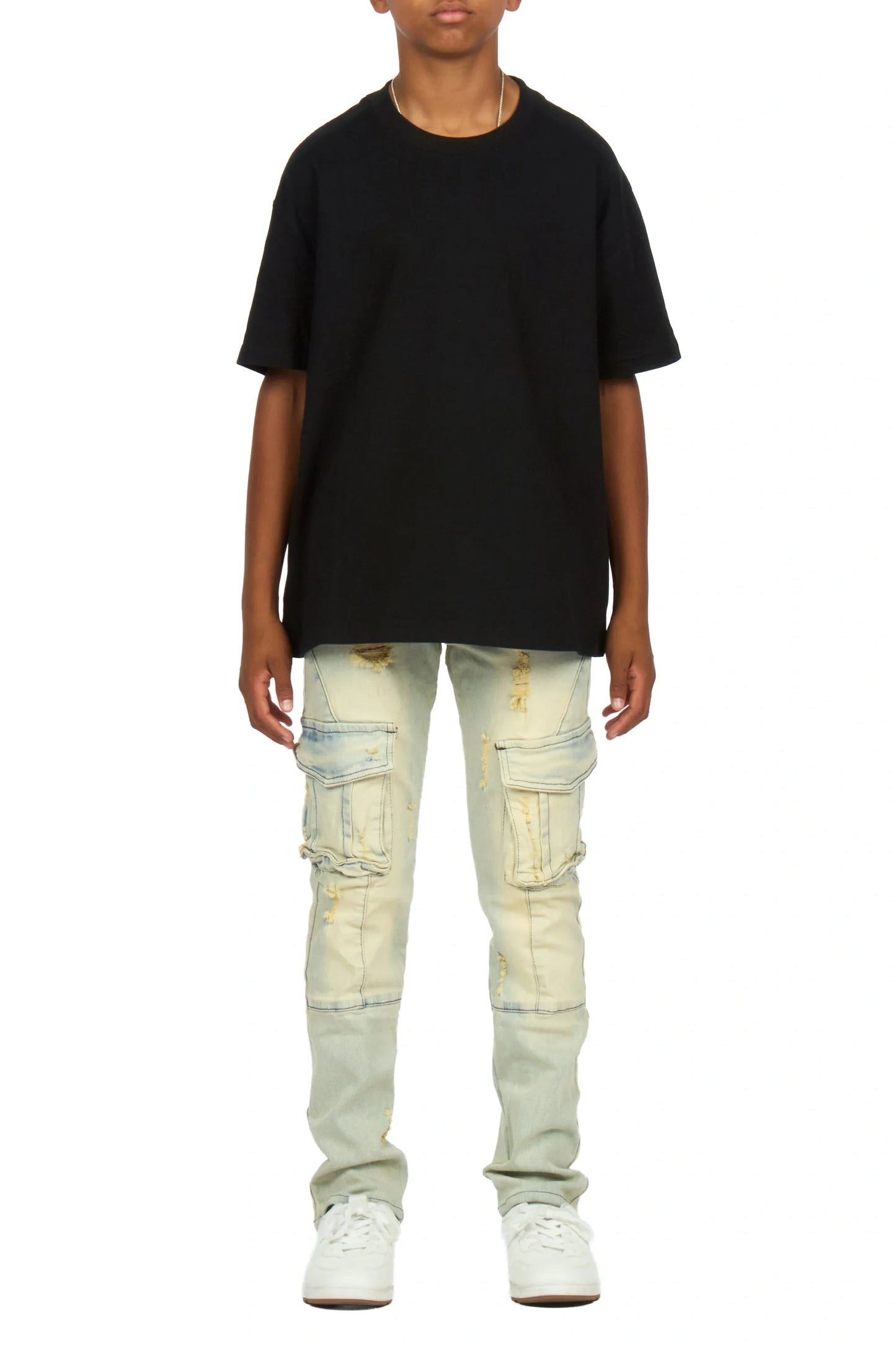 Boys Adalee Blue Slim Cargo Jean