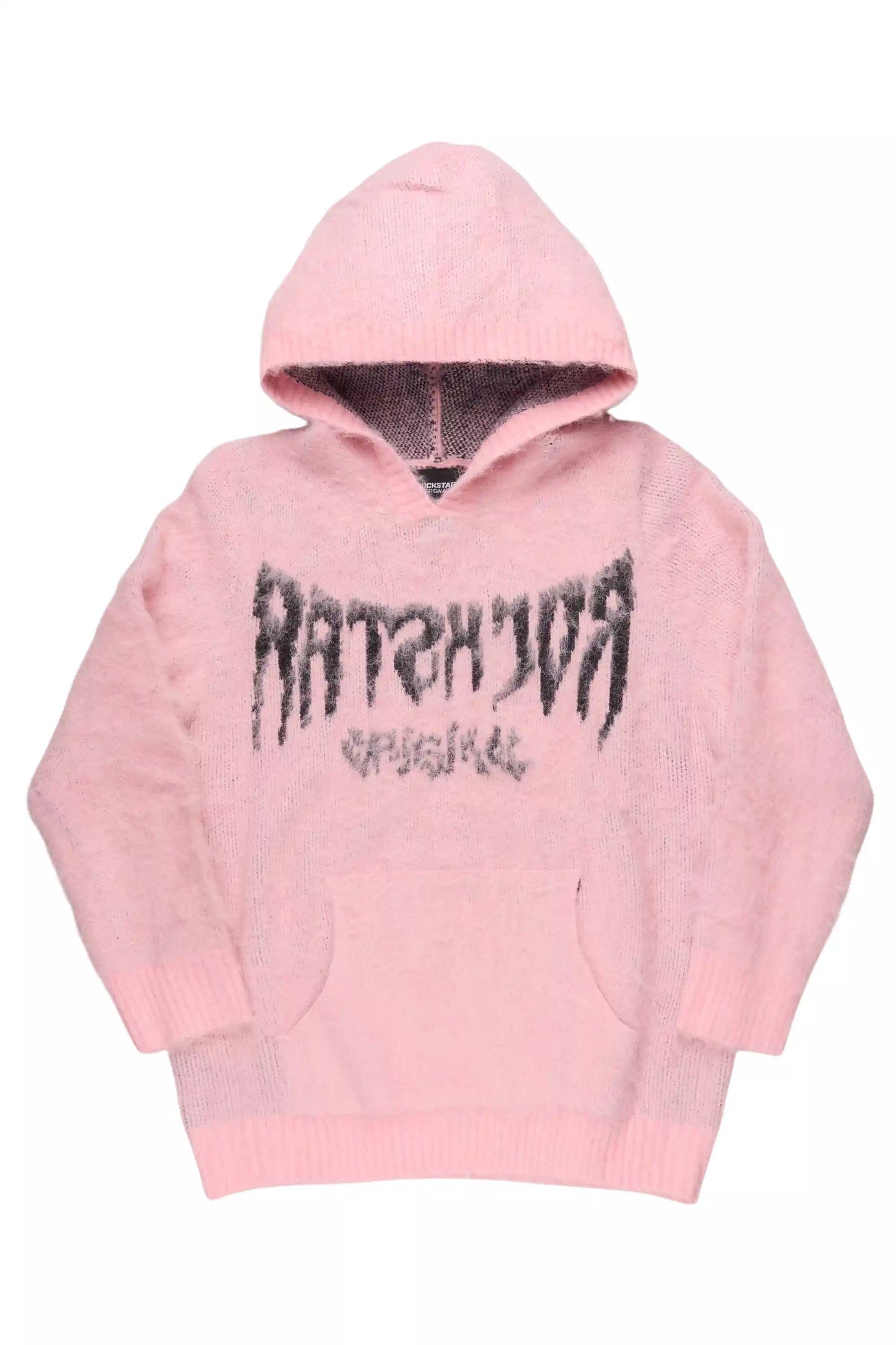 Andreas Pink/Black Reflected Graphic Knitted Hoodie