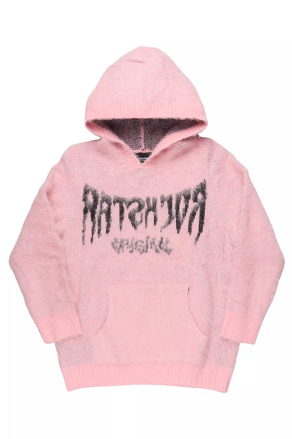 Andreas Pink/Black Reflected Graphic Knitted Hoodie