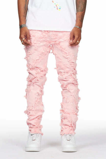 Balta Pink Diagonal Patch Skinny Fit Jean