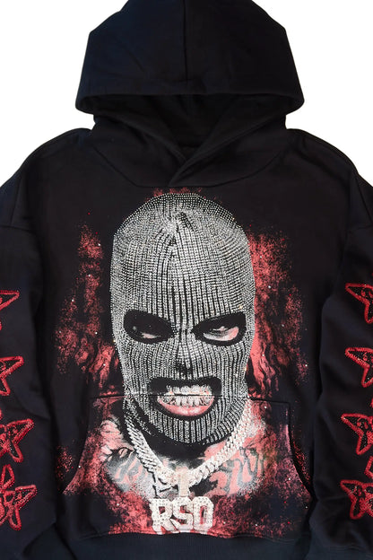 Ahsiyah Black Rhinestone Hoodie