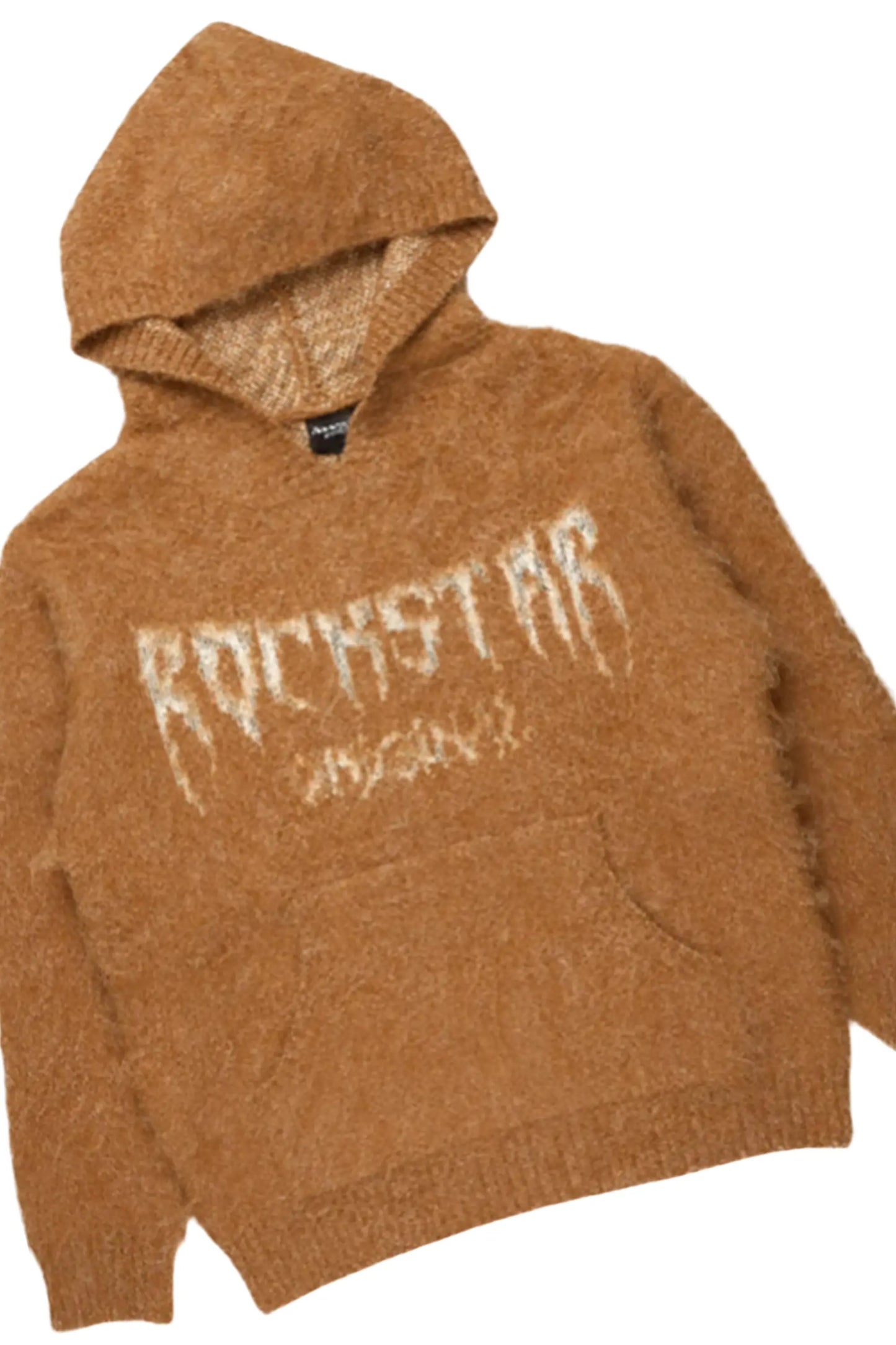 Boys Andros Brown/Light Blue Mohair Hoodie/Stacked Flare Jean Set