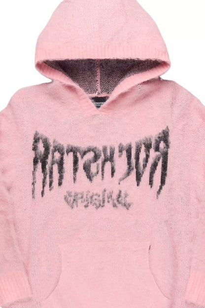 Andreas Pink/Black Reflected Graphic Knitted Hoodie