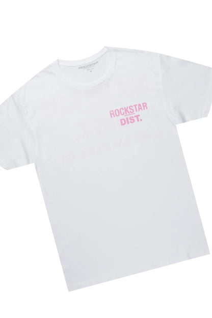 Andraila White/Pink T-Shirt Short Set