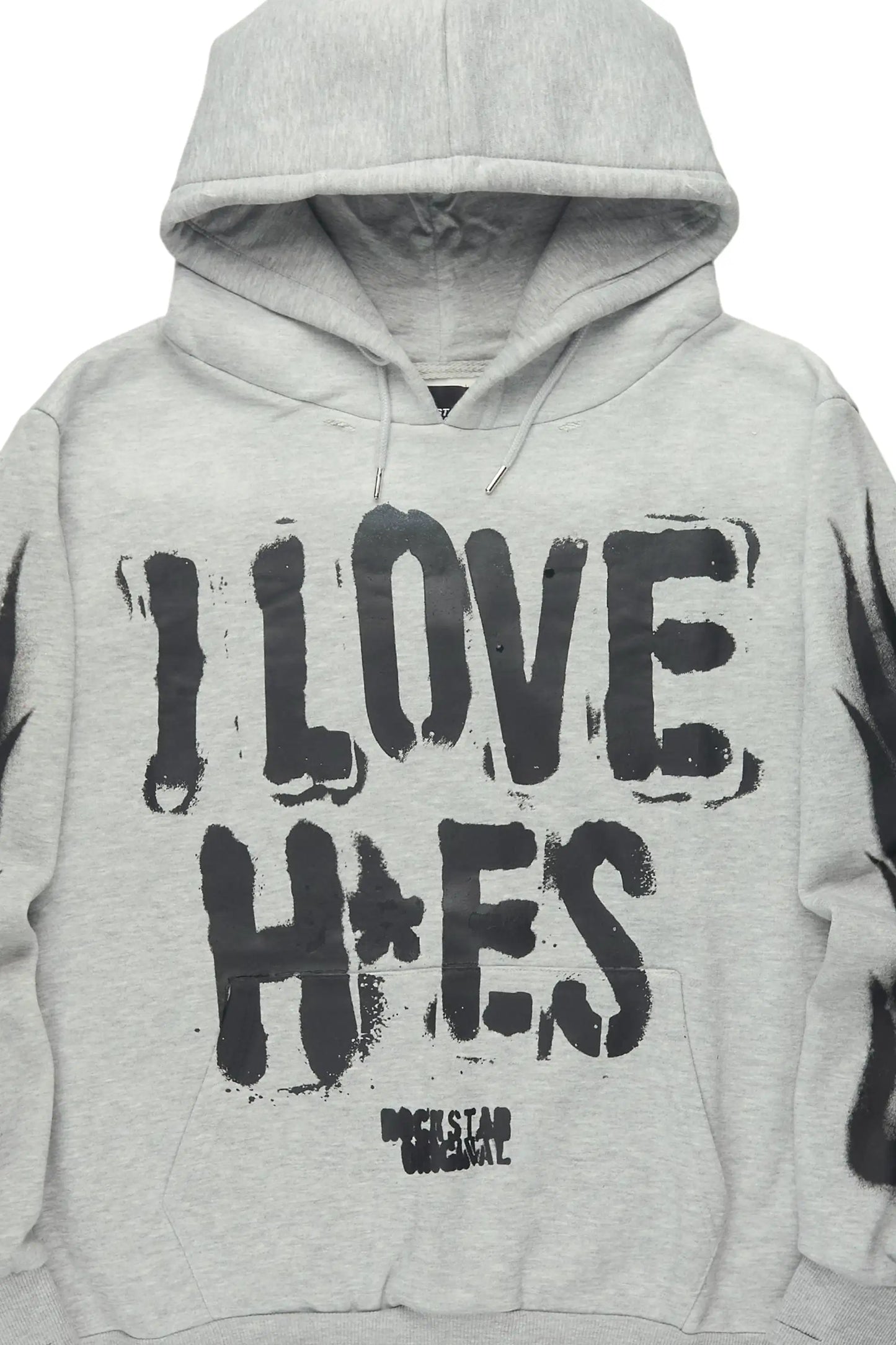 Banyan Heather Grey Graphic Relaxed Hoodie