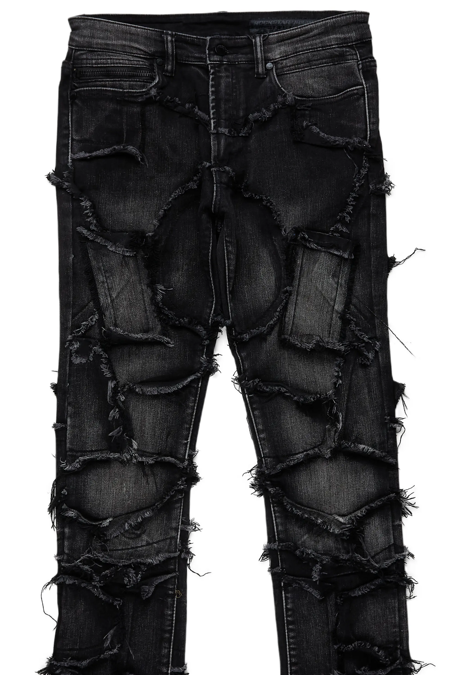 Arturo Dark Grey Stacked Flare Jean