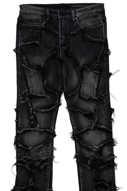 Arturo Dark Grey Stacked Flare Jean