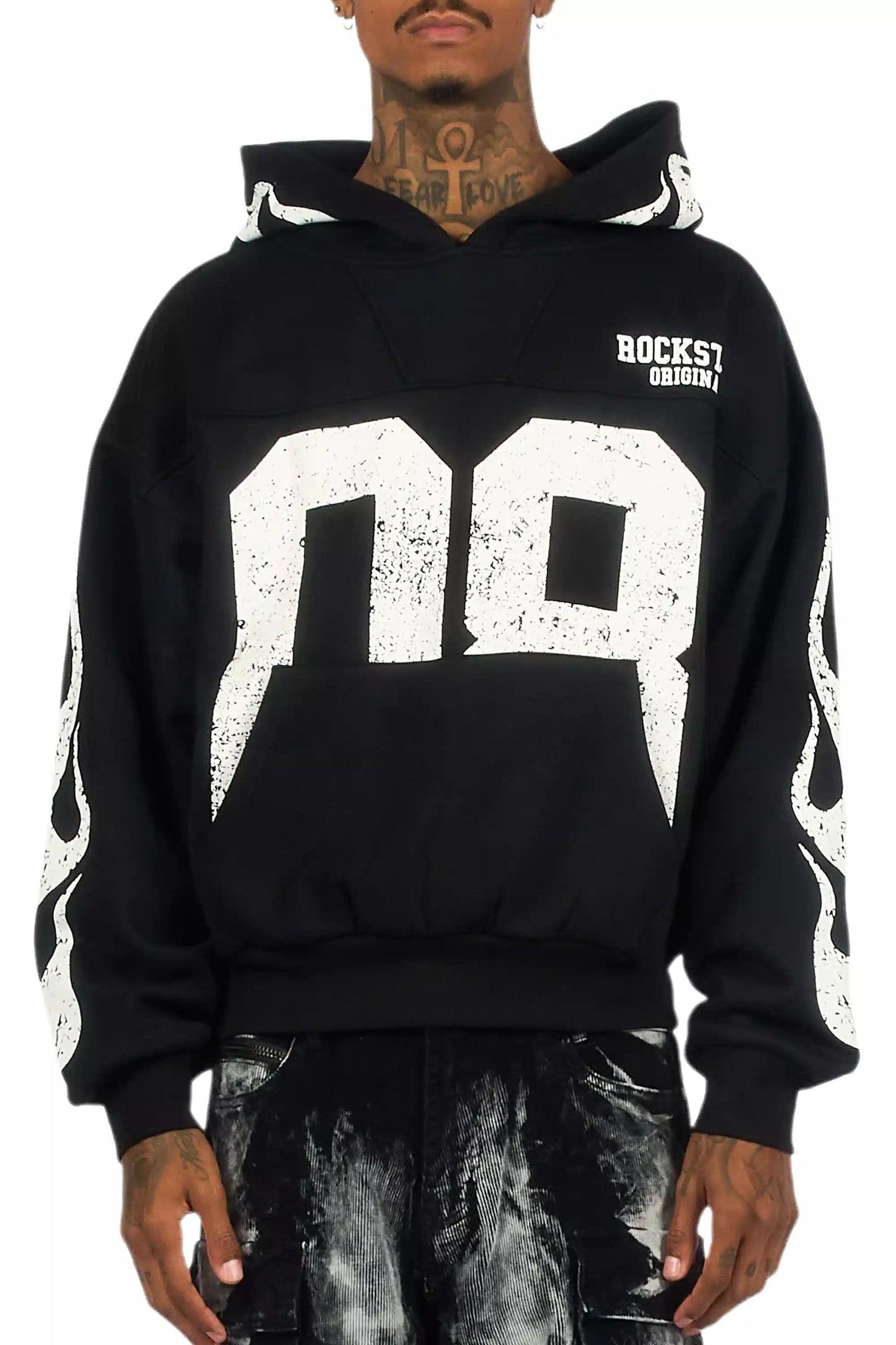 Aubin Black Boxy Crop Hoodie