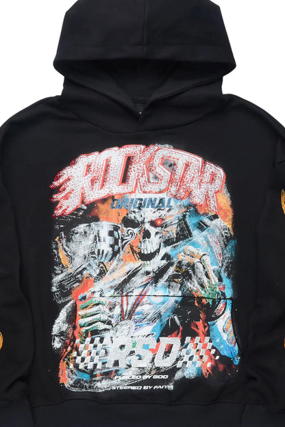 Abrisha Black Rhinestone Hoodie
