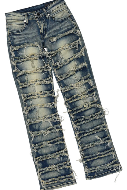 Boys Amos Black Hoodie/Stacked Jean Set