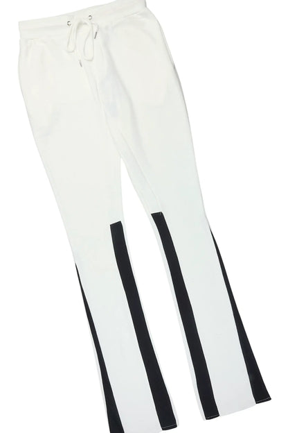Basic White/Black Hoodie/Stacked Flare Track Set