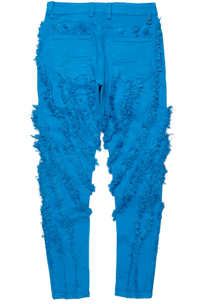 Achilles Blue Raw Edge Skinny Fit Jean