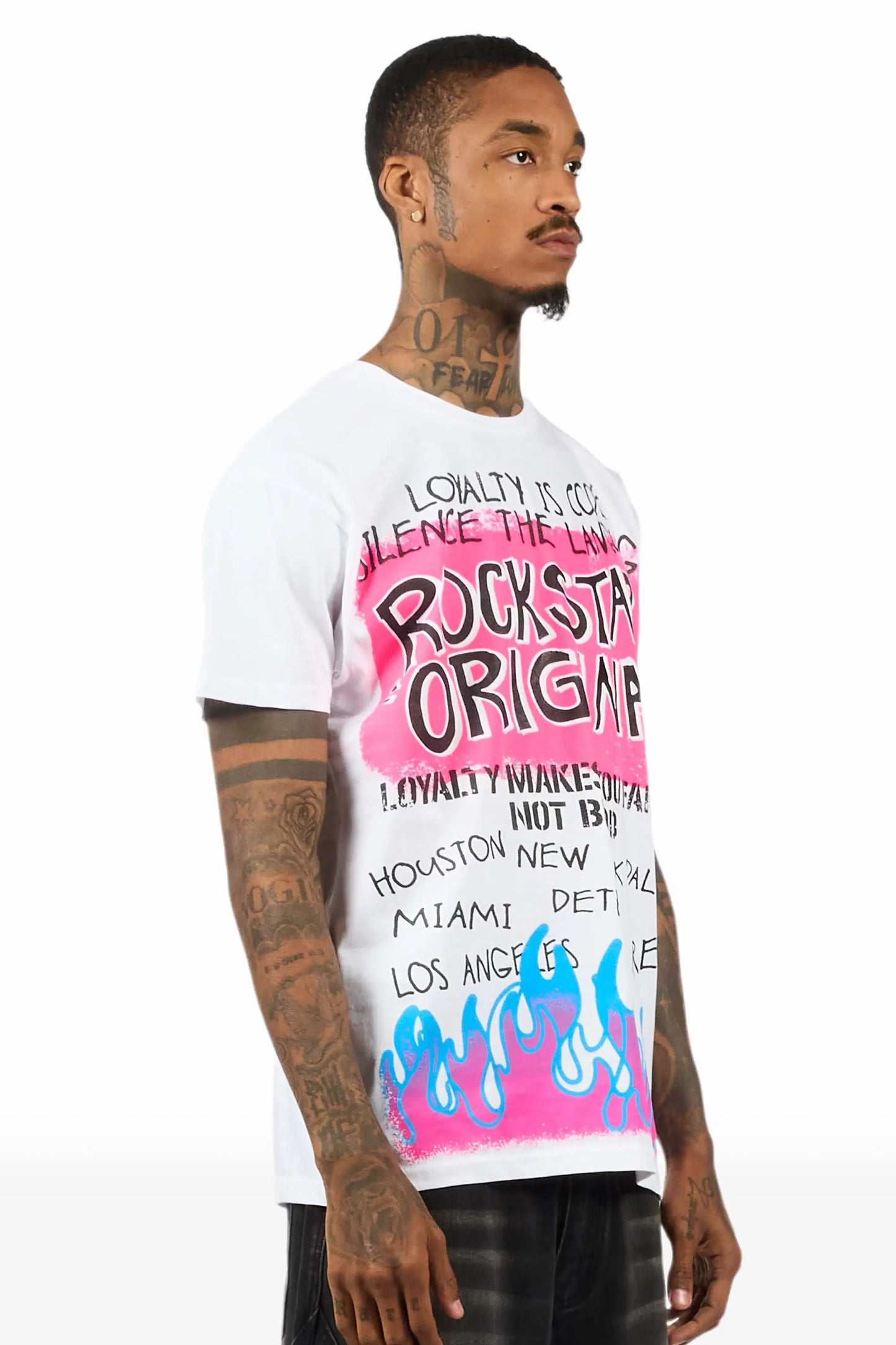 Beno 2.0 White Oversized Graphic T-Shirt
