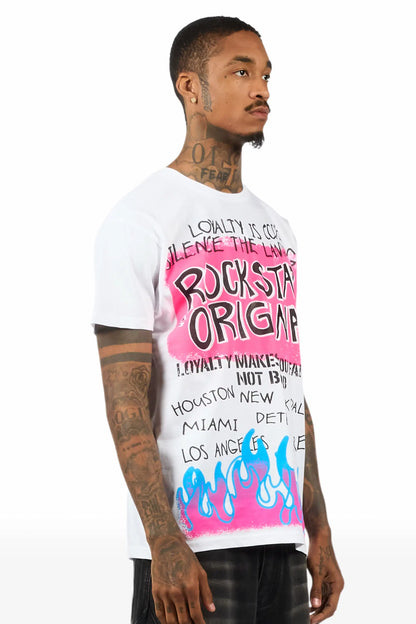 Beno 2.0 White Oversized Graphic T-Shirt