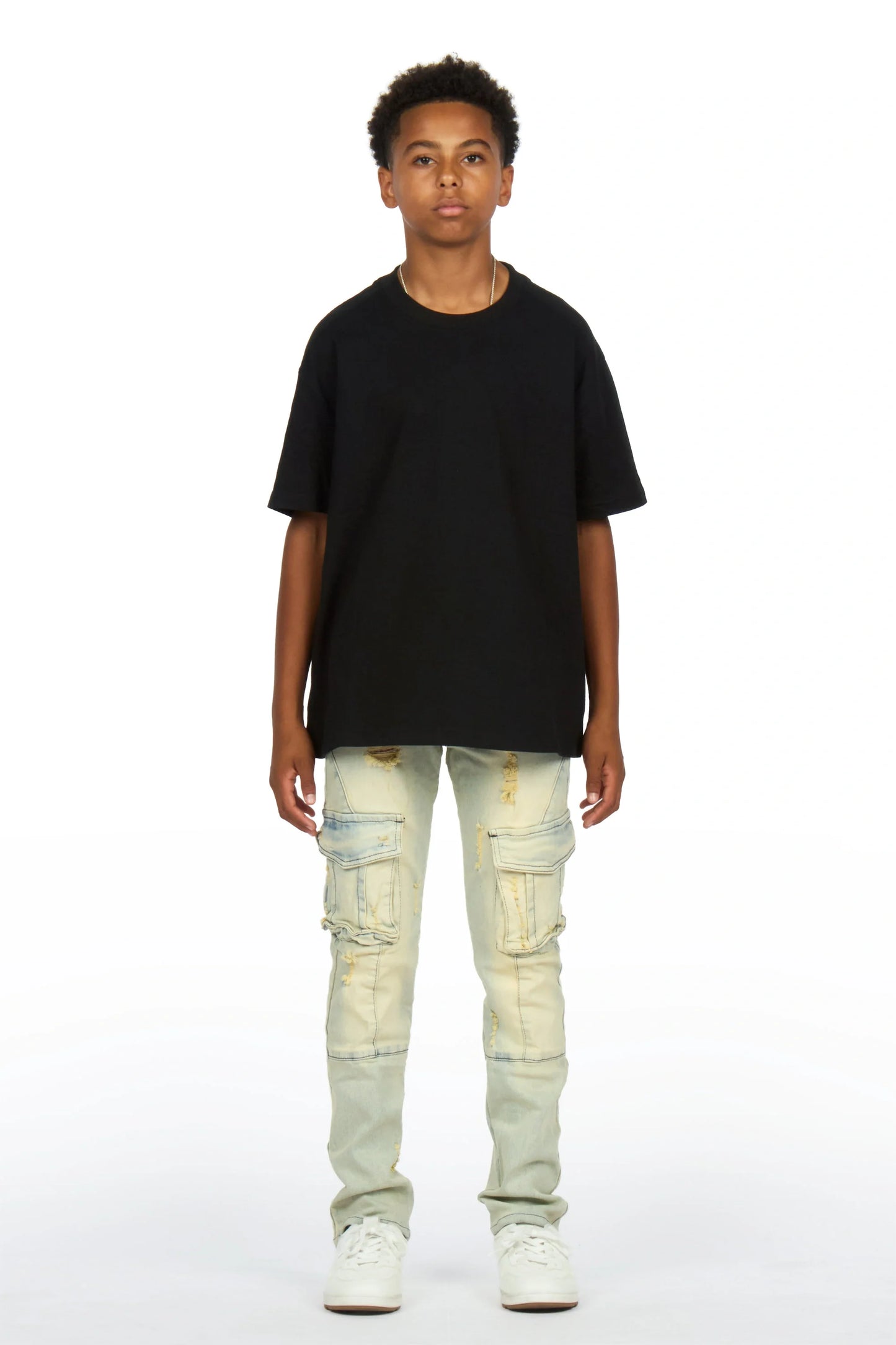 Boys Adalee Blue Slim Cargo Jean
