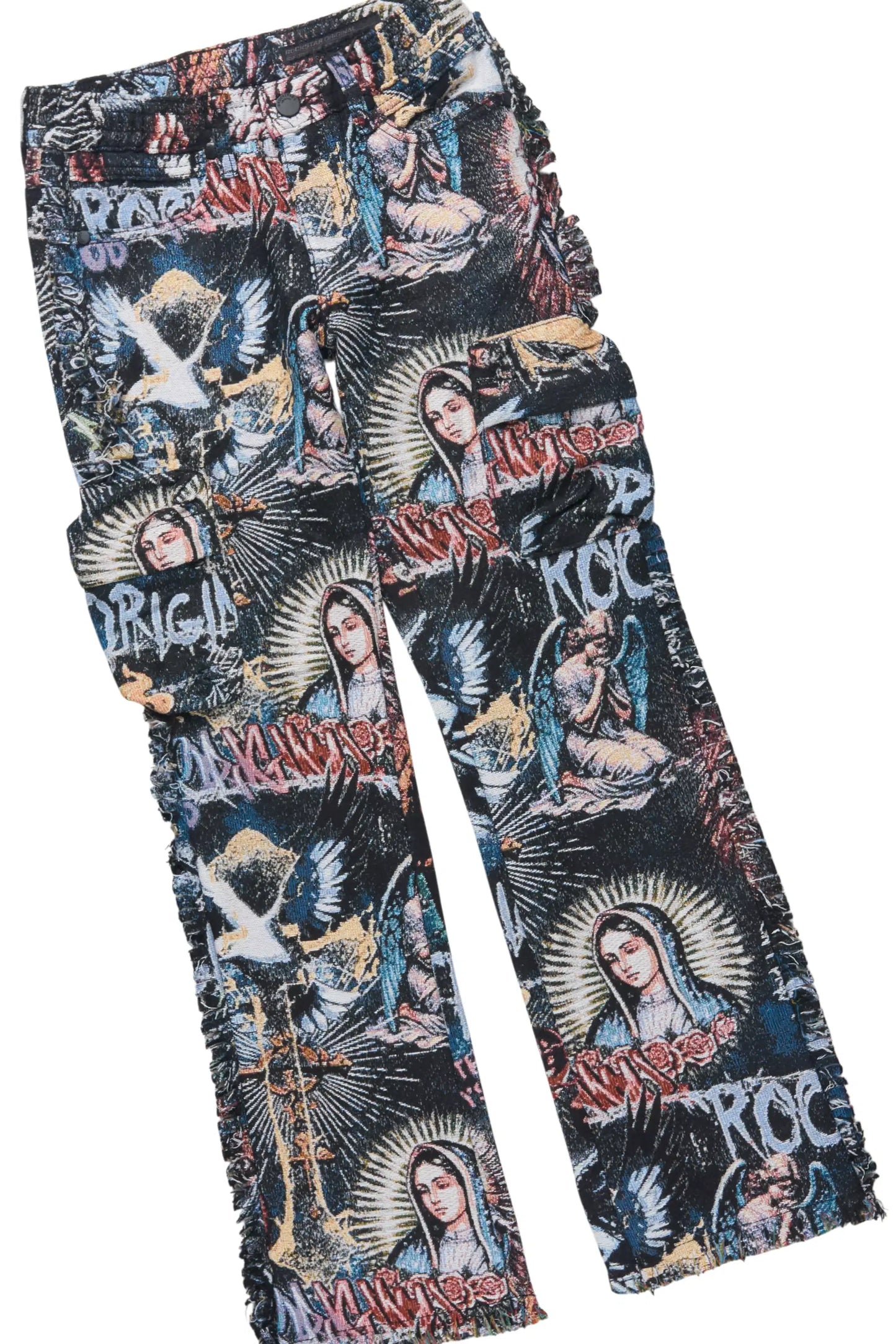 Boys All Eyes Black Hoodie & Dalai Multi Stacked Jean Set