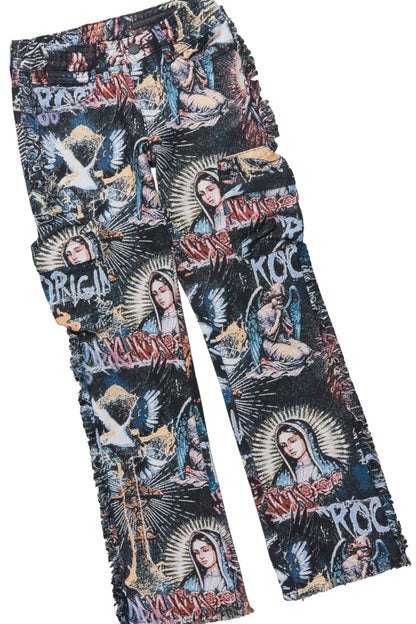 Boys All Eyes Black Hoodie & Dalai Multi Stacked Jean Set