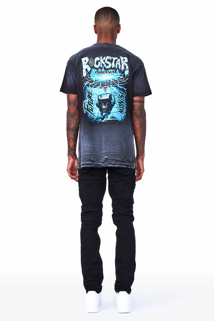 Bk Signature Biker / Zipper Knee Jean- Black