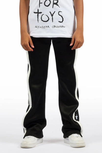 Boys Arkady Black Stacked Flare Track Pant