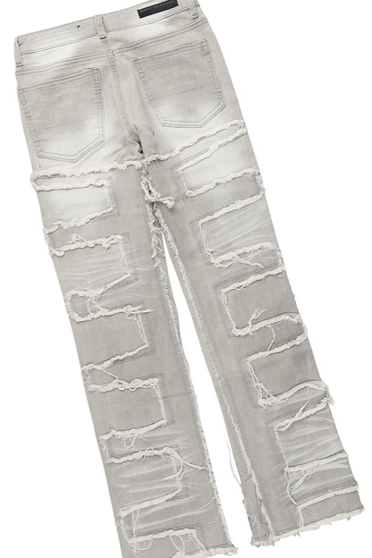 Boys Amos Heather Grey Hoodie/Stacked Jean Set