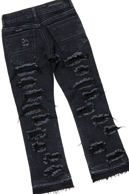 Boys Albus Red Hoodie/Stacked Flare Jean Set