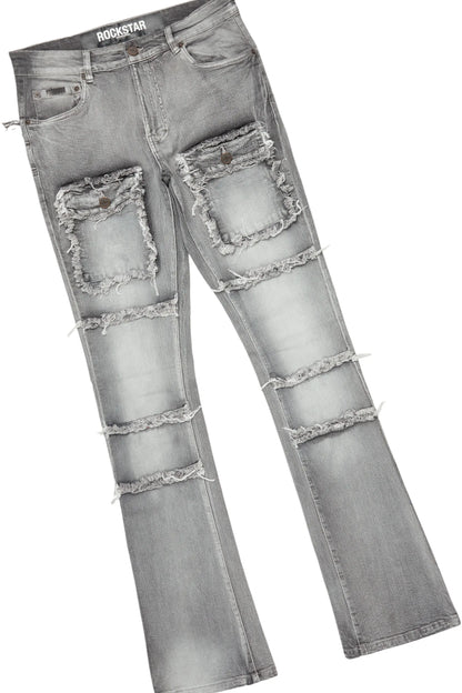 Anesso Grey Oversize T-Shirt/Stacked Flare Cargo Jean Bundle