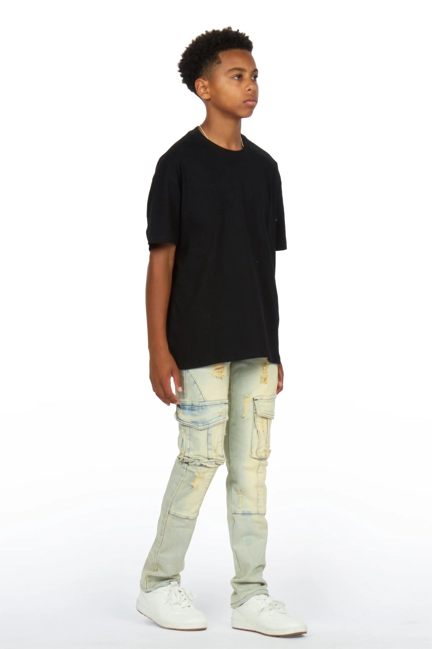 Boys Adalee Blue Slim Cargo Jean