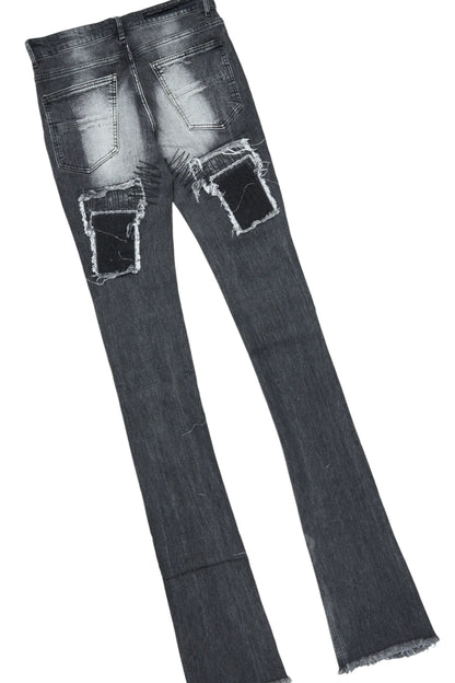 Barrett Black Hoodie/Super Stacked Flare Jean Bundle