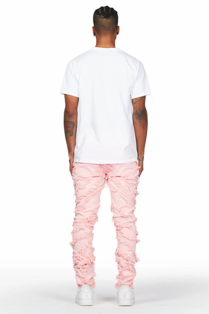 Balta Pink Diagonal Patch Skinny Fit Jean
