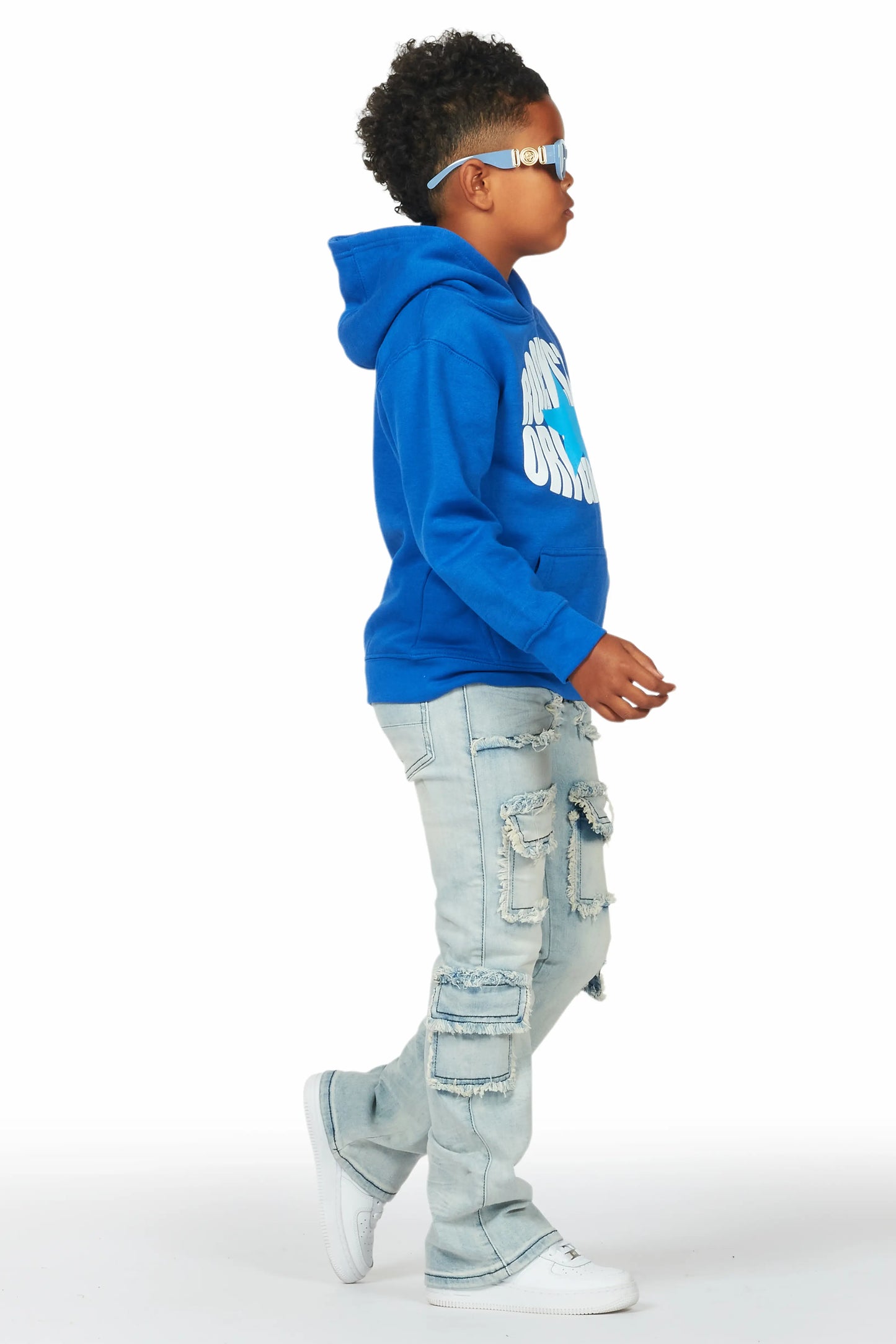 Boys Adril Blue Skinny Fit Cargo Jean
