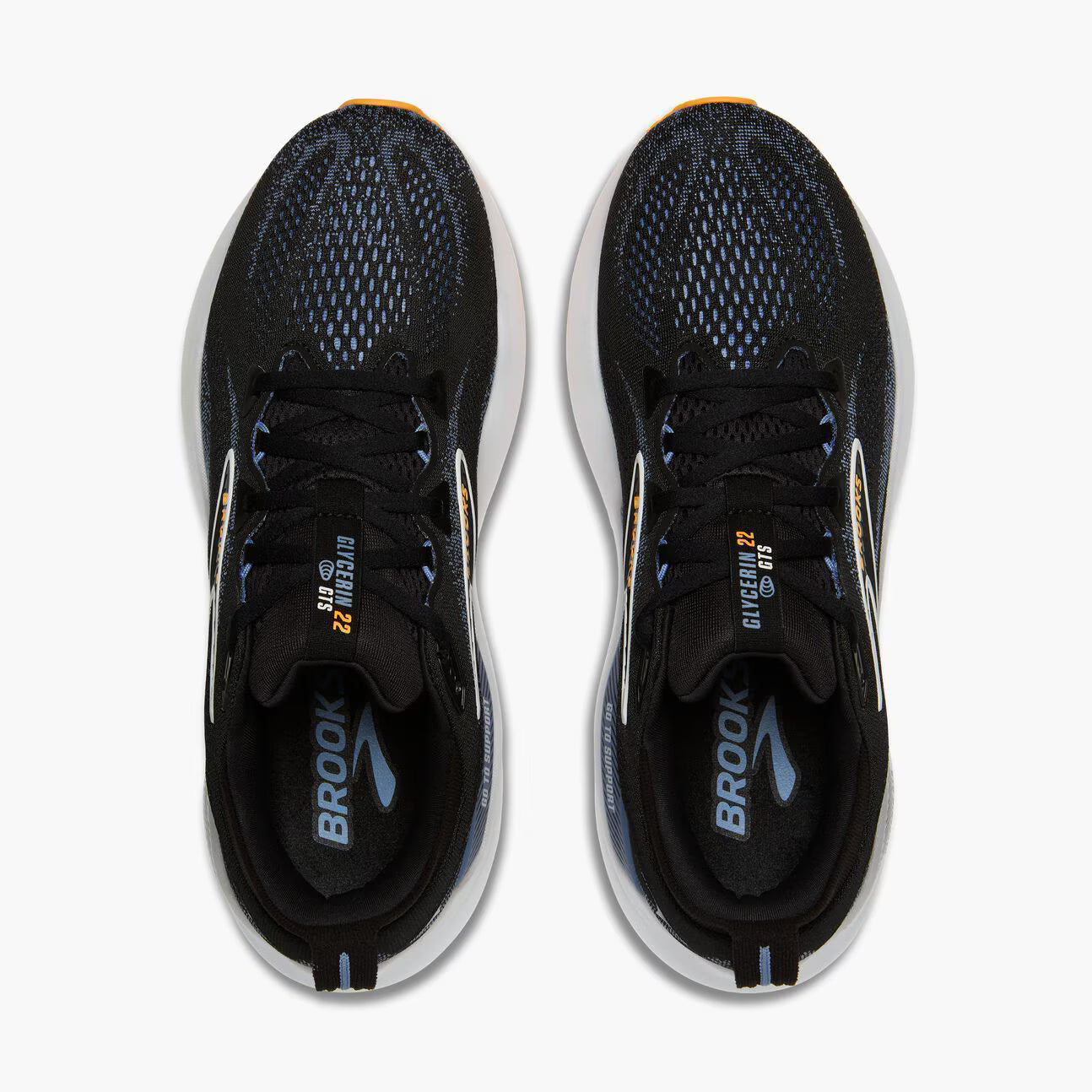 Brooks Men's Glycerin GTS 22 (Wide) - Black/Country Blue/Orange Pop