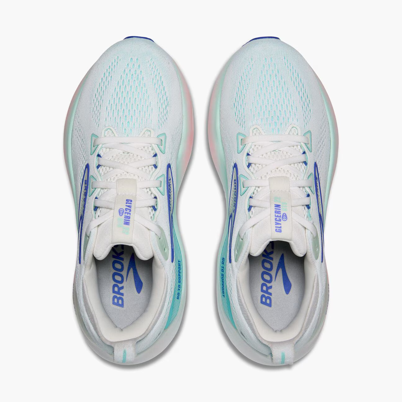 Brooks Women's Glycerin GTS 22 - White/Limpet Shell/Amparo Blue