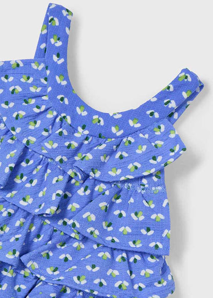 Blue Ruffled Romper - Select Size