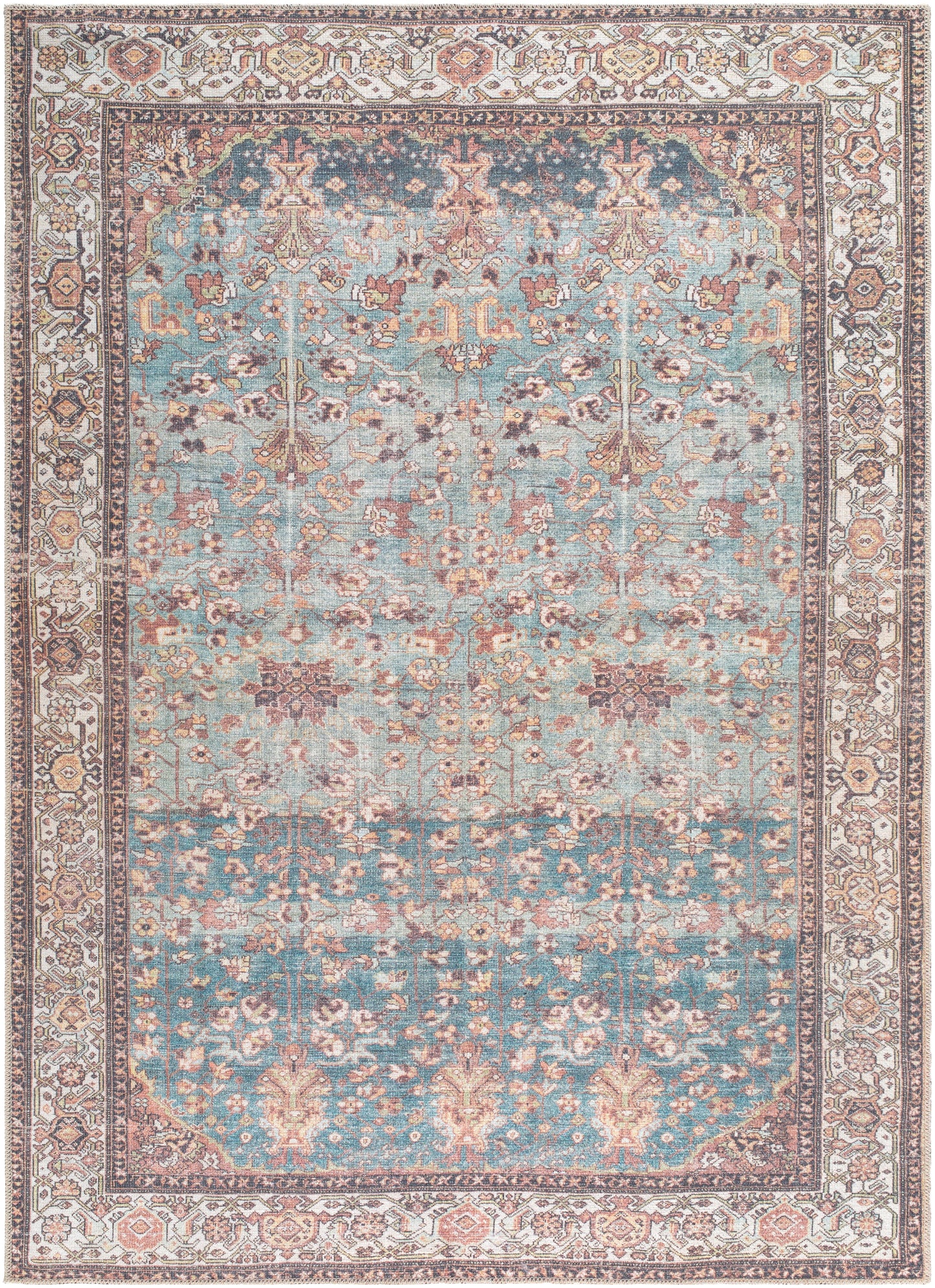 Aria Ocean / Clay Washable Rug