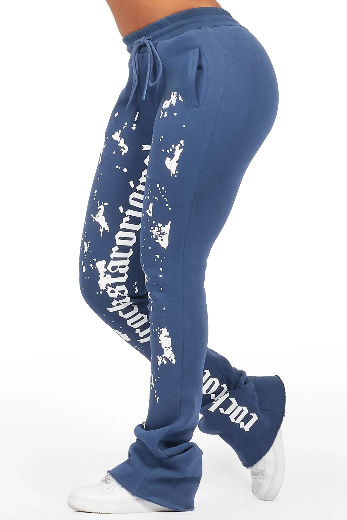 Adwinna Navy Super Stacked Track Pant
