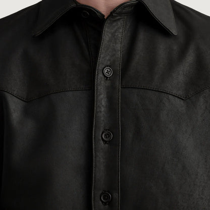 Bronco Tumbled Brown Leather Shirt