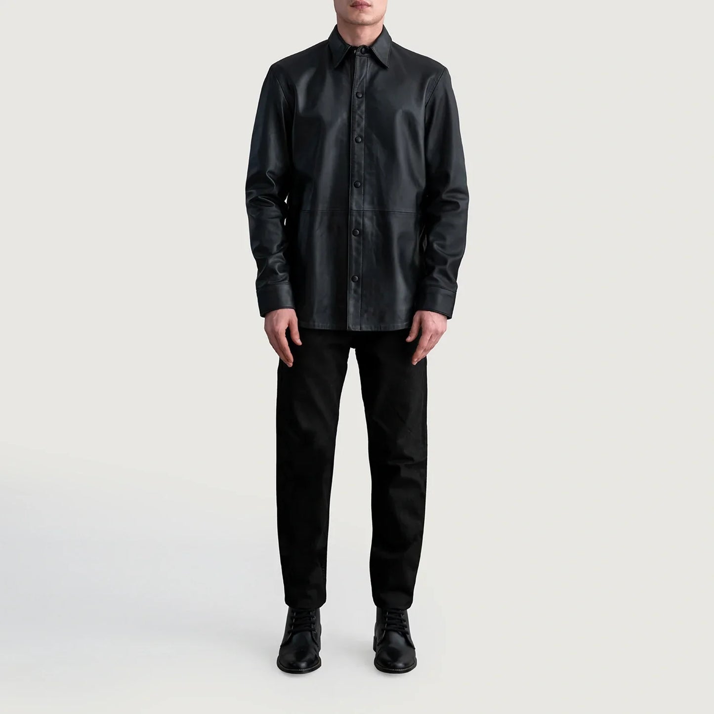 Haven Black Leather Shirt