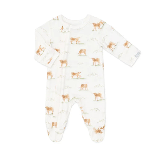 Cows Modal Boy Zipper Footie